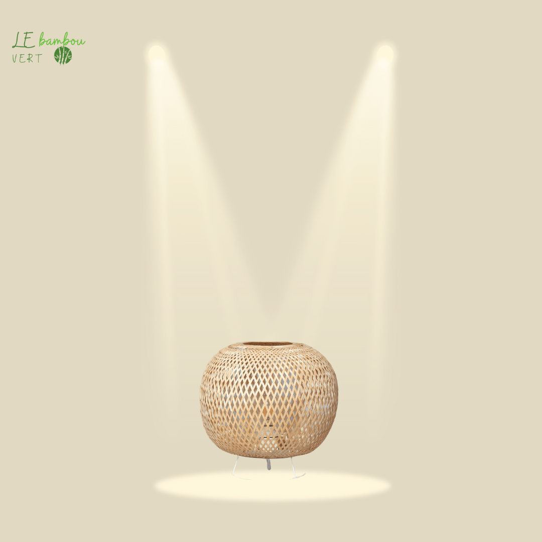 Lampe de Chevet Bambou Naturel pour ampoule E27 - SILUMEN Lampe de Chevet Bambou Naturel pour ampoule E27 - SILUMEN