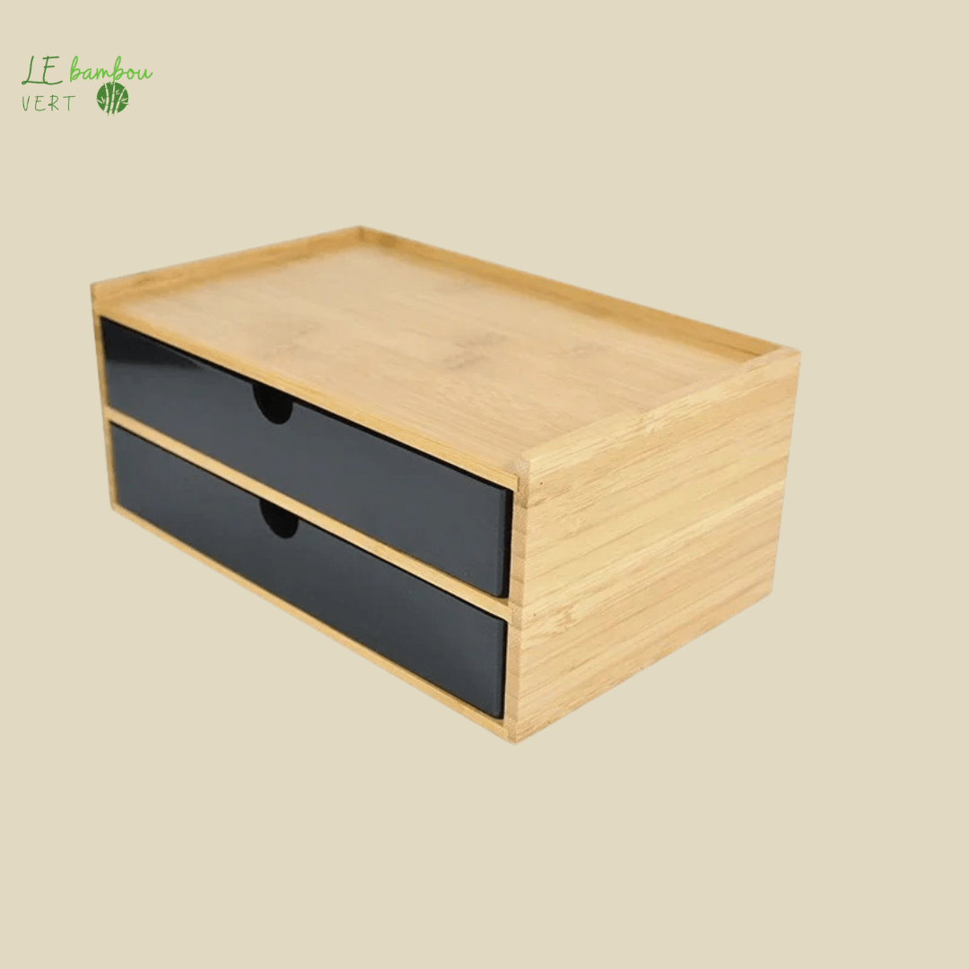 Boîte de Rangement en Bambou 1 à 3 niveaux 1005003445390943-2 layer black le bambou vert