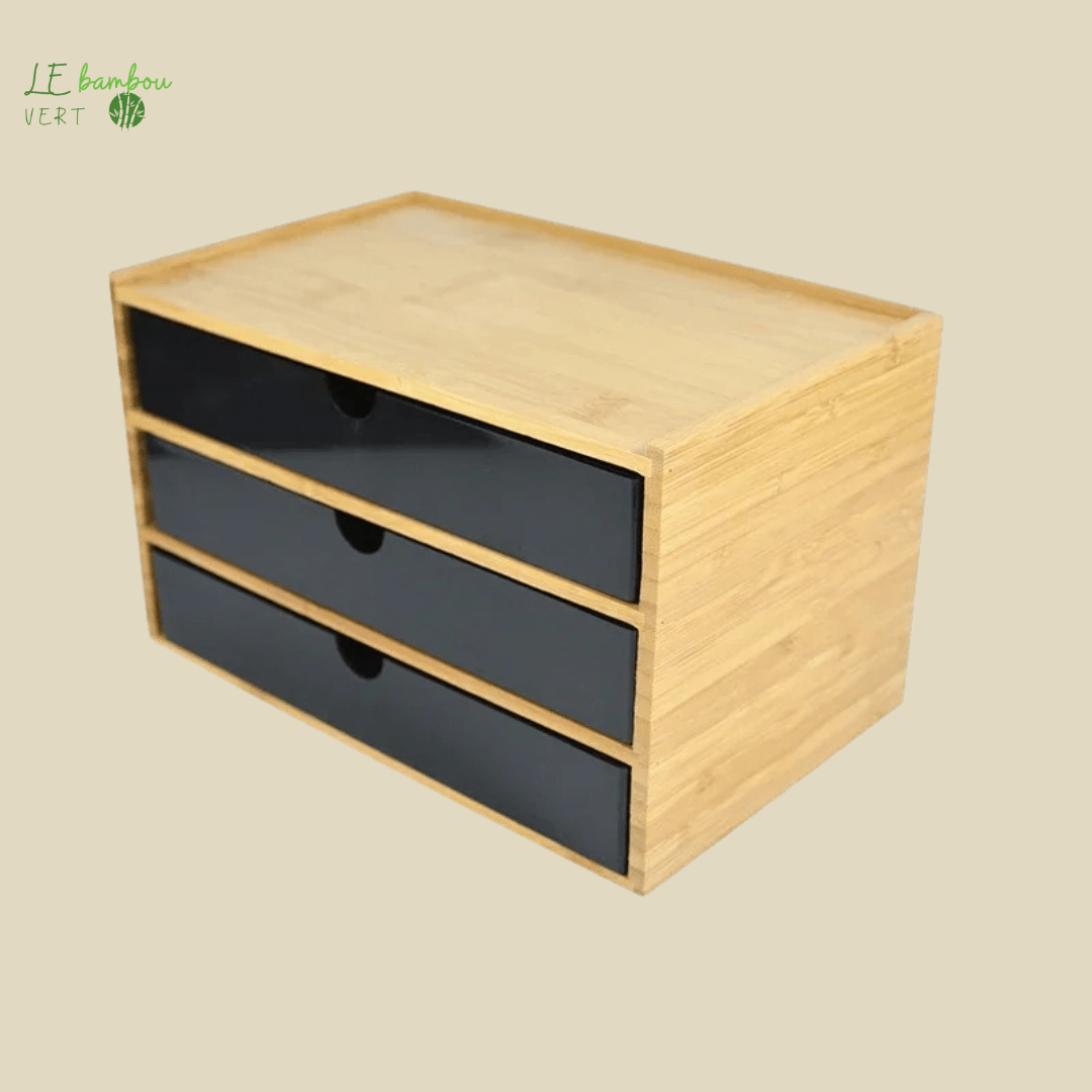 Boîte de Rangement en Bambou 1 à 3 niveaux 1005003445390943-3 layer black le bambou vert