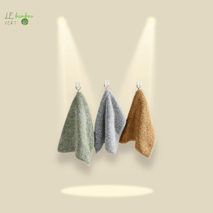 Lot De 6 Chiffons En Bambou 100% écologiques – Réutilisables, Durables, Pour Nettoyage Multi-usages – Taille 25x25 Cm – Vert