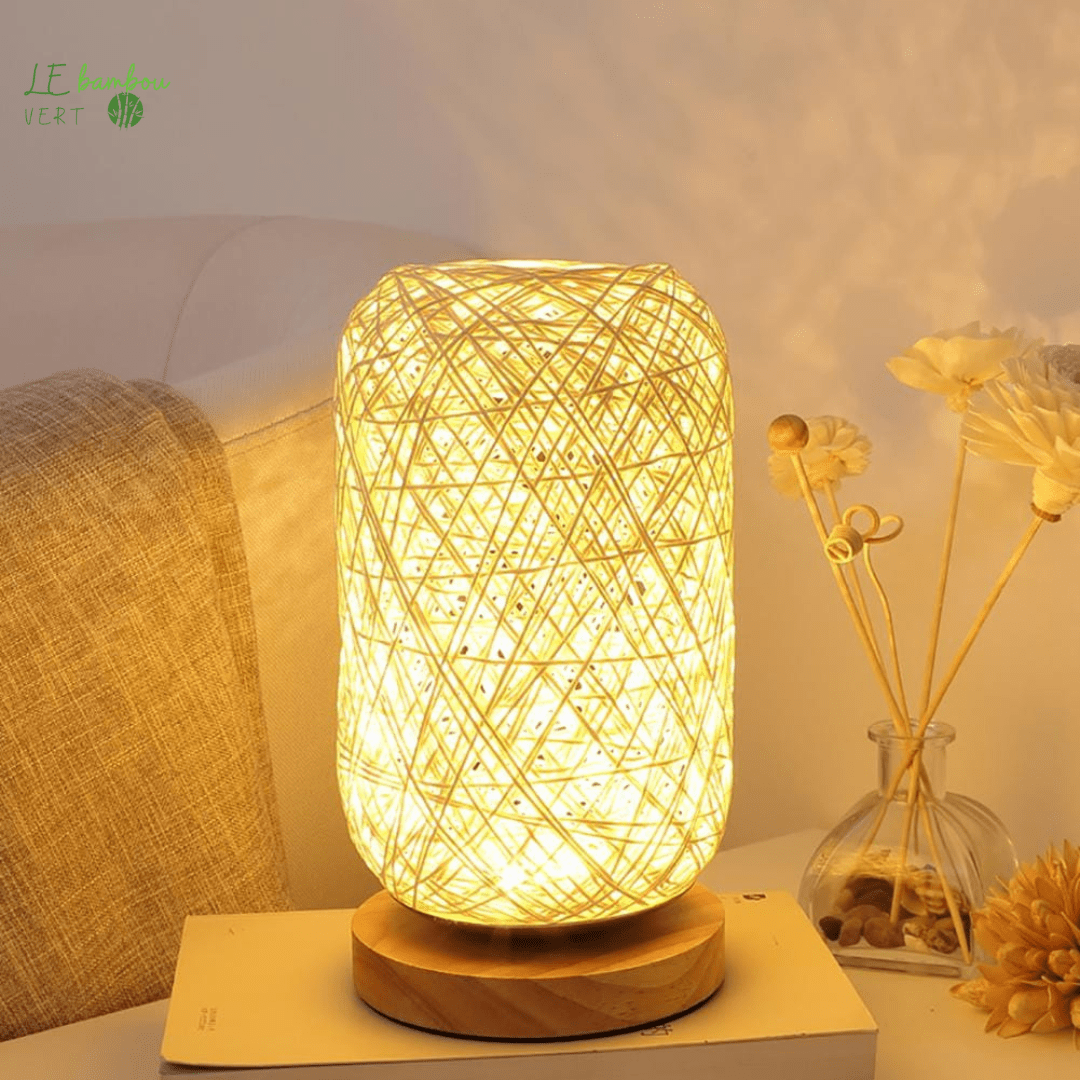 Lampe de Table Armure en Bambou 1005004888317621-beige le bambou vert