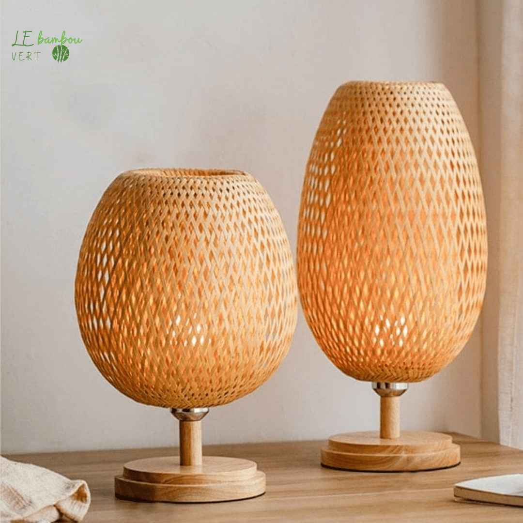 Lampe Bambou pour Table de Chevet le bambou vert