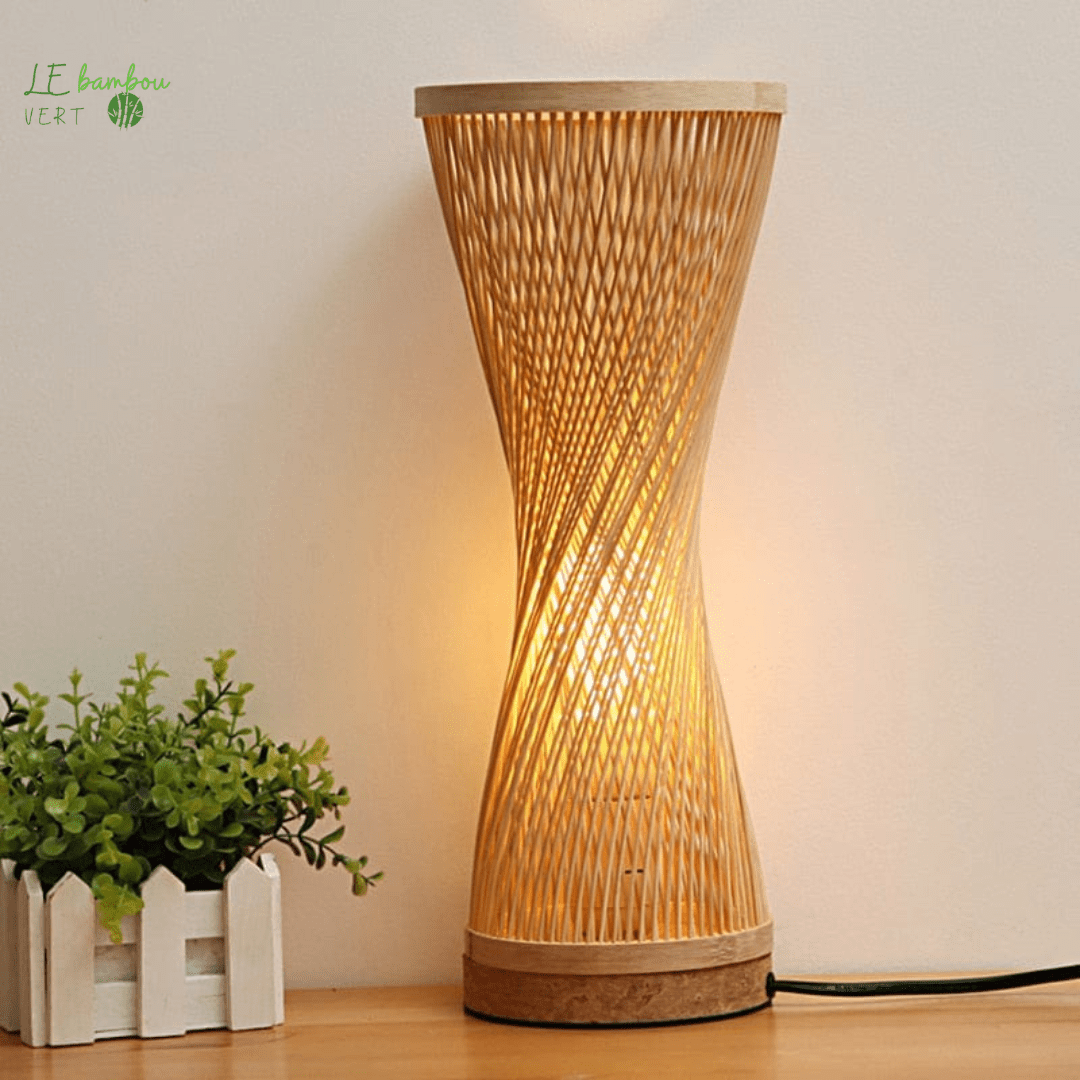 Lampe de Chevet Tissage Bambou le bambou vert