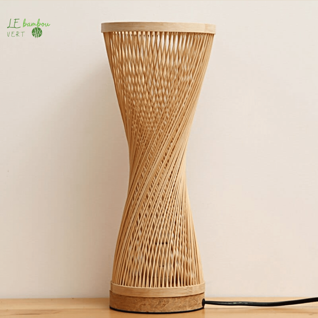 Lampe de Chevet Tissage Bambou le bambou vert