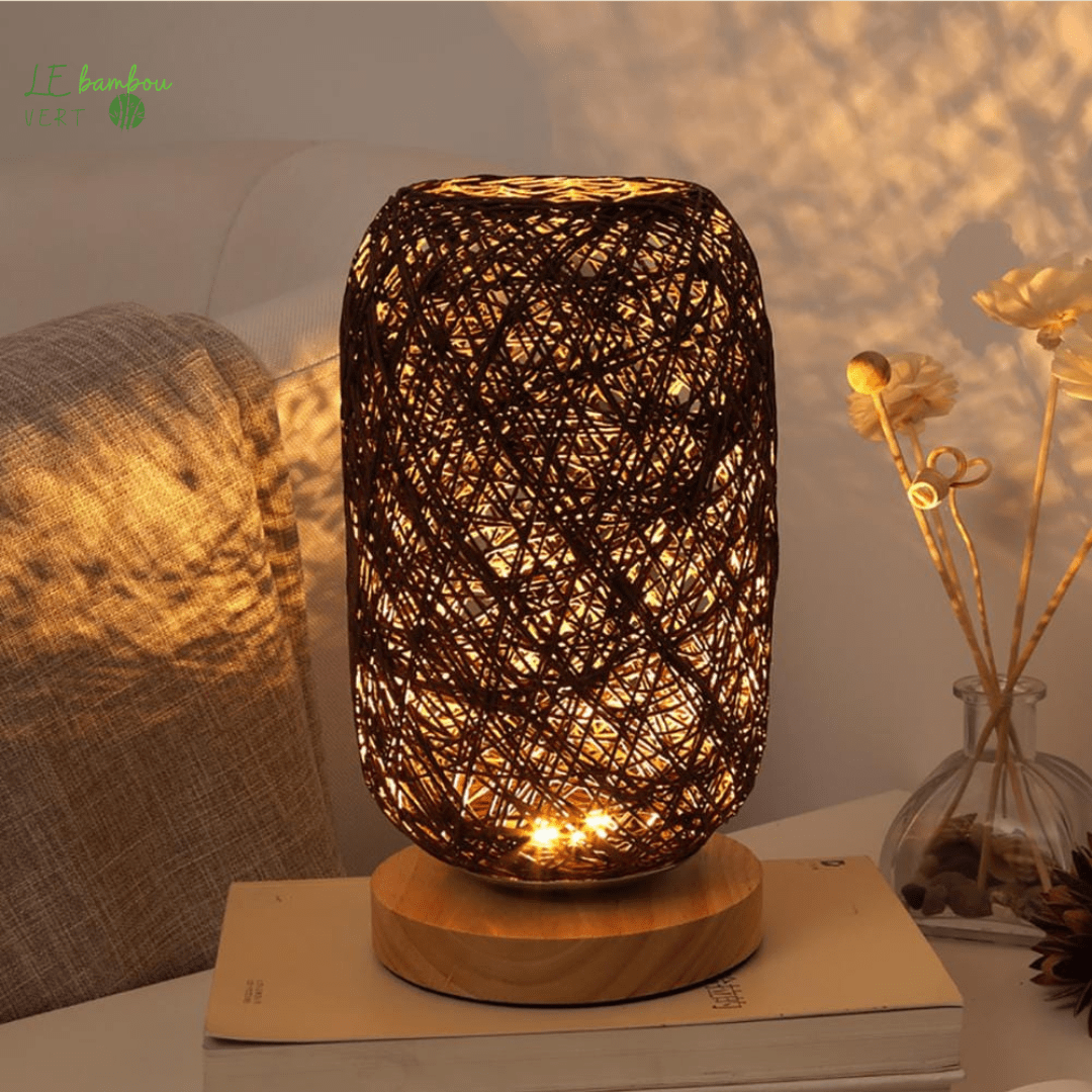 Lampe de Table Armure en Bambou 1005004888317621-Brown le bambou vert