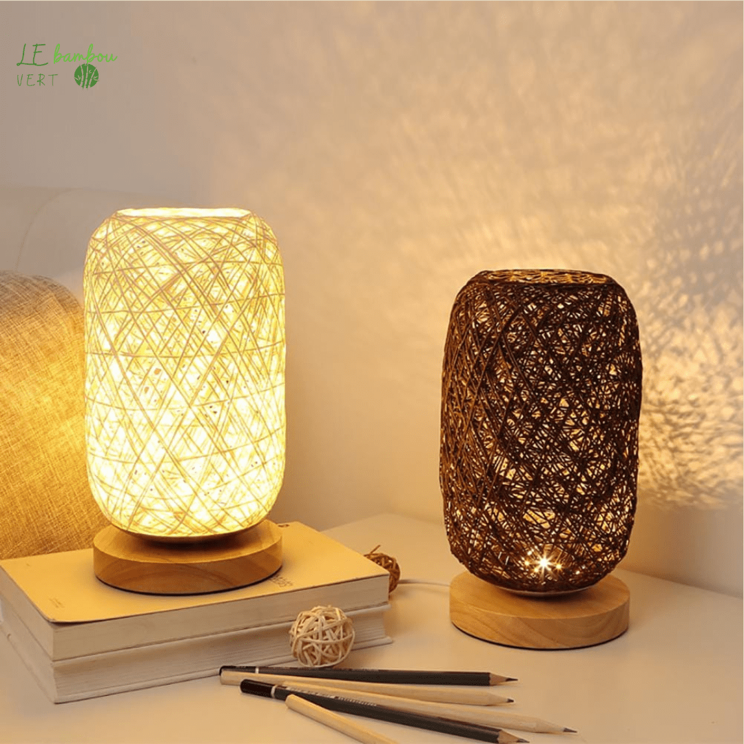 Lampe de Table Armure en Bambou le bambou vert