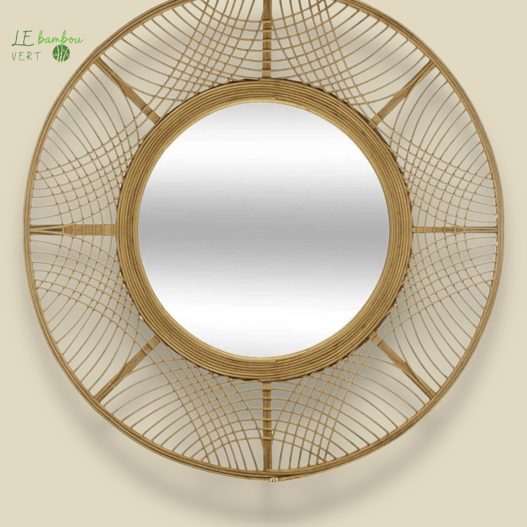 Miroir Rond en Bambou - Miroir de Caractère 1005004737991805-Default Title le bambou vert