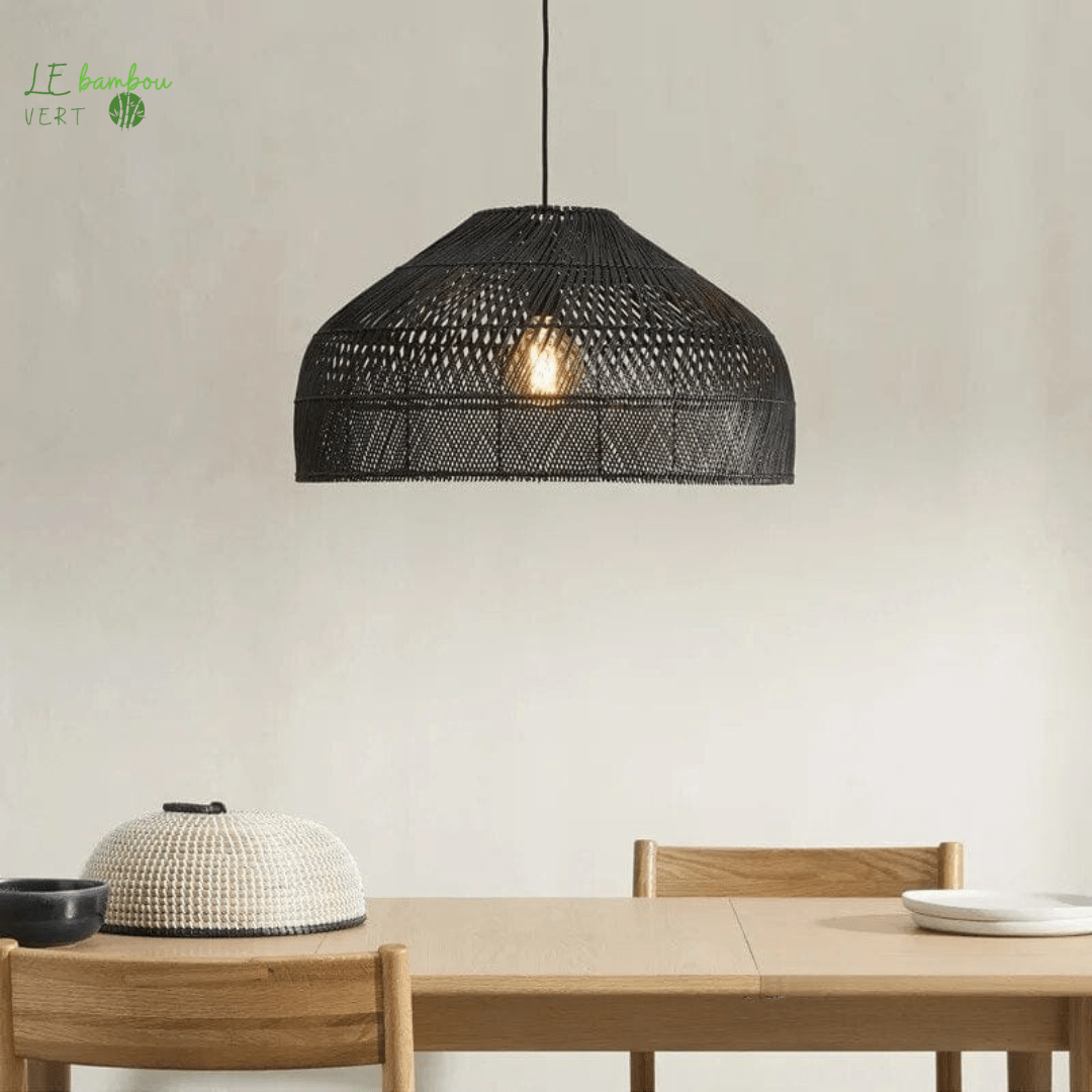 Lustre pour Plafond en Bambou couleur noir 1005005985301665-Black dia-40cm le bambou vert