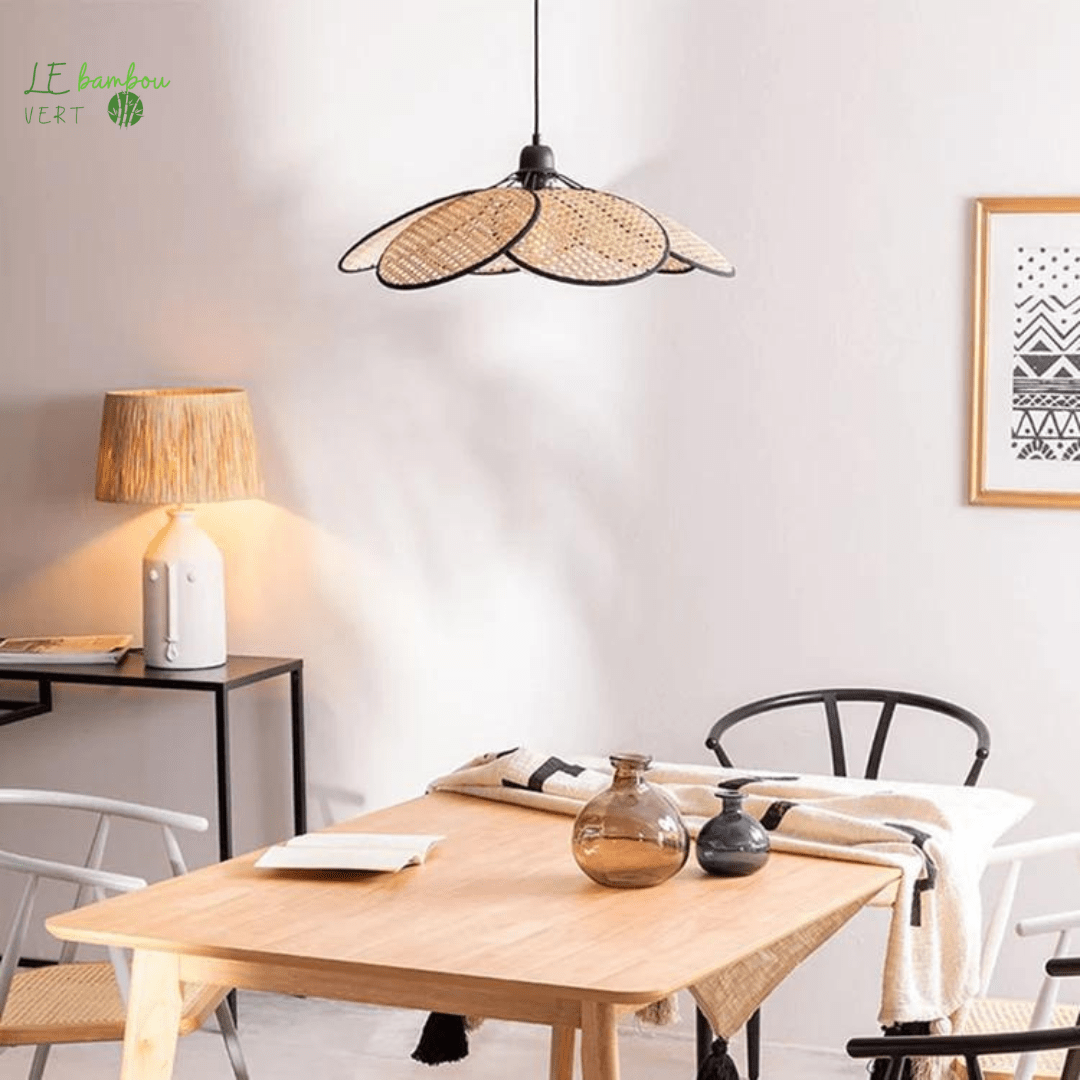Lustre à Suspension en Bambou Creative Mode 1005003031188989-F LAMP 60cm-Warm White le bambou vert