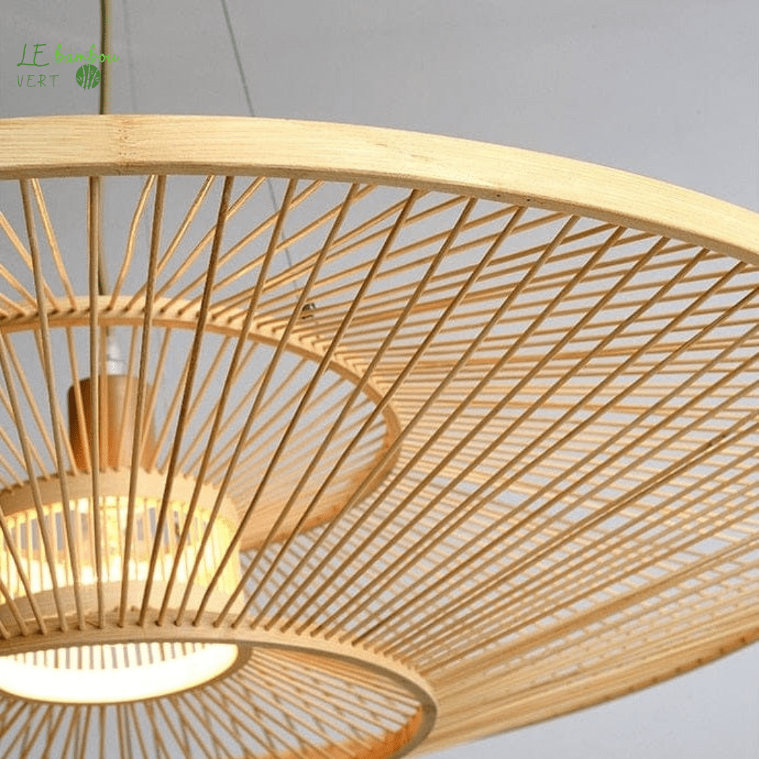 Lustre en Bambou Moderne Style Subliminal le bambou vert