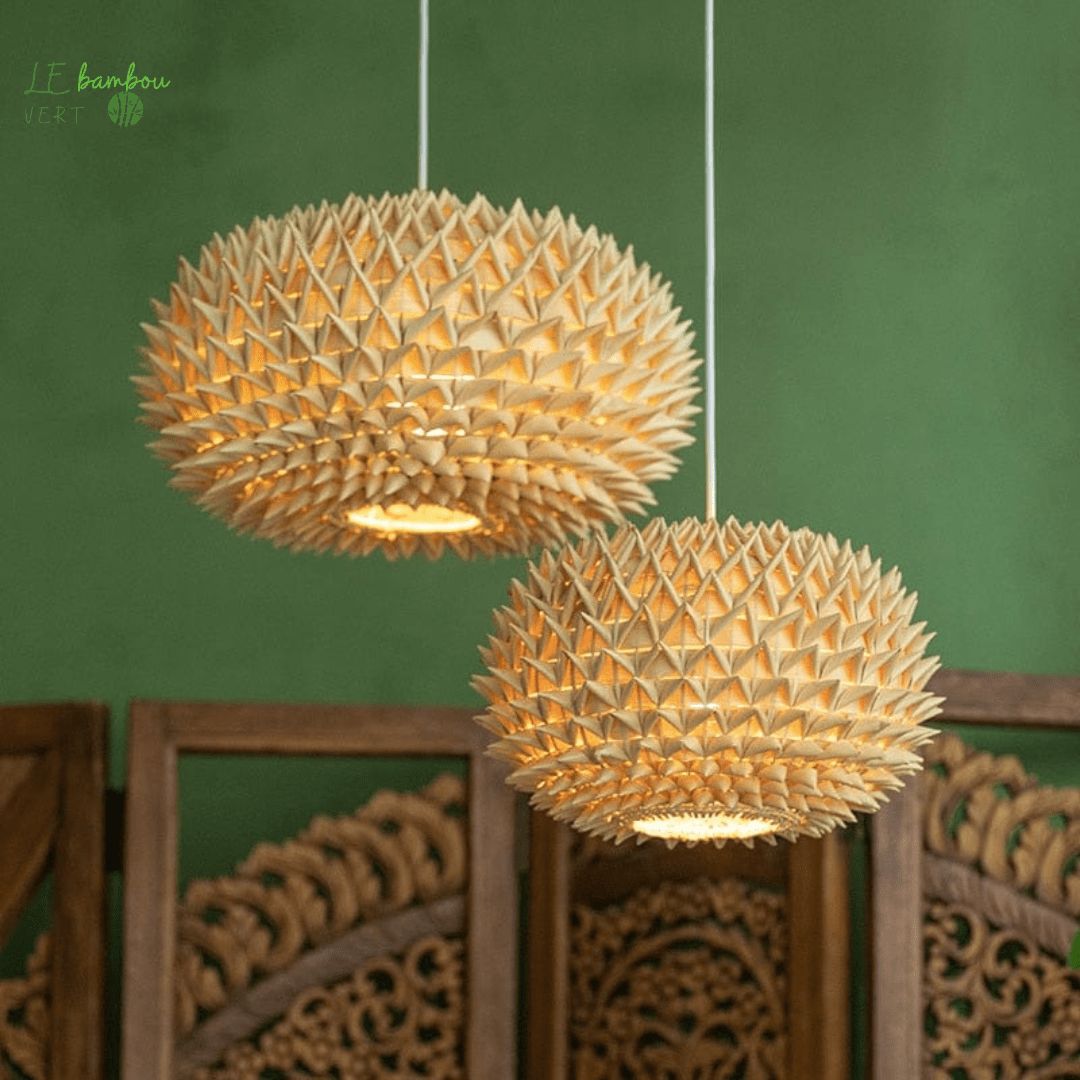 Plafonnier en Bambou Style Globe le bambou vert