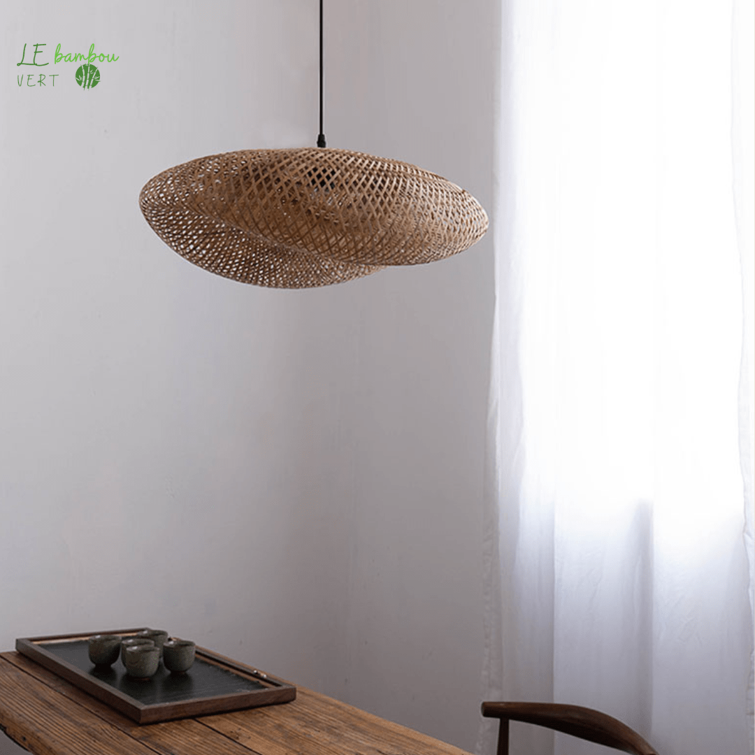 Suspension Bambou Style Coquille 1005004131191470-Wood Dia40cm le bambou vert