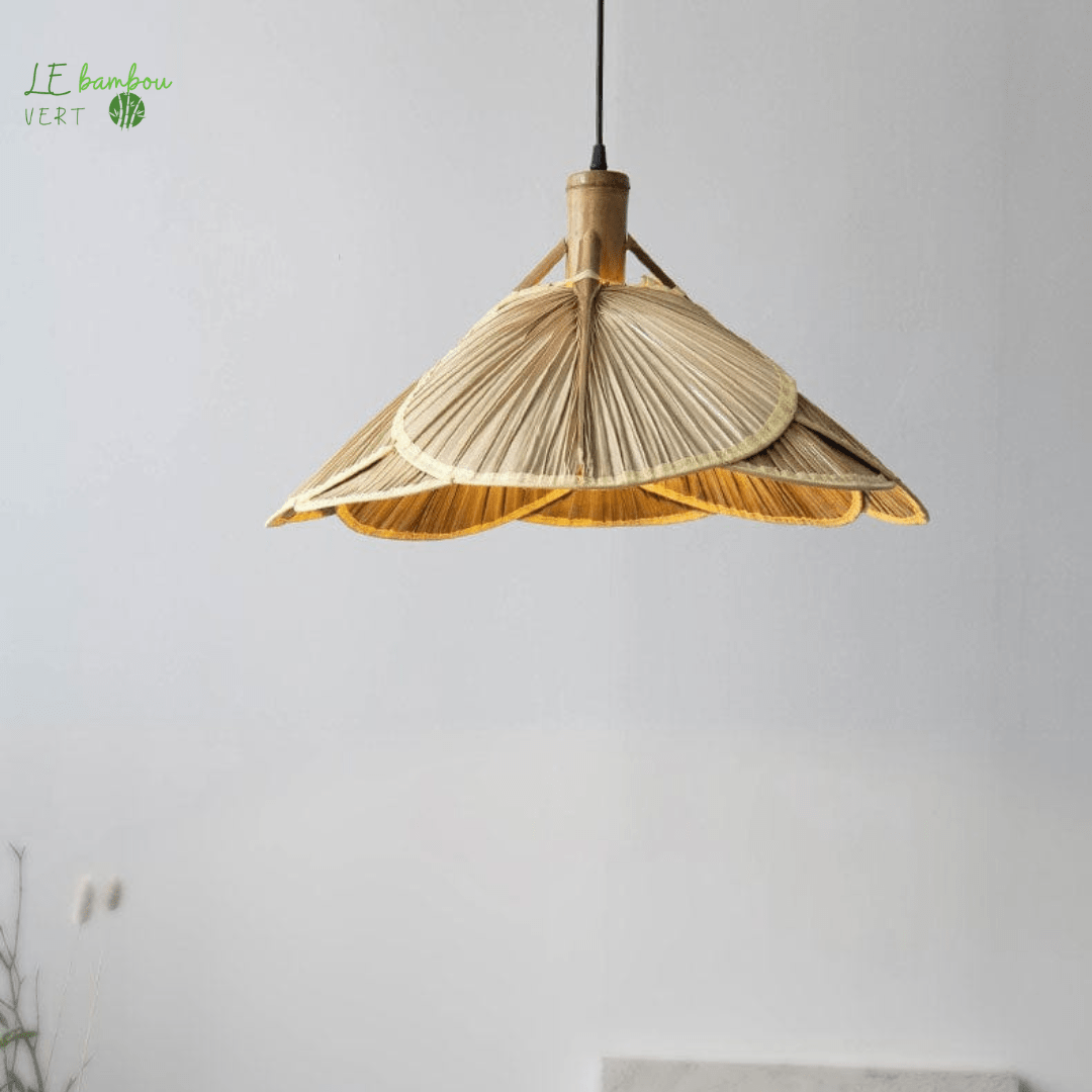 Suspension luminaire Bambou style feuillage 1005005426691158-Dia 60CM le bambou vert