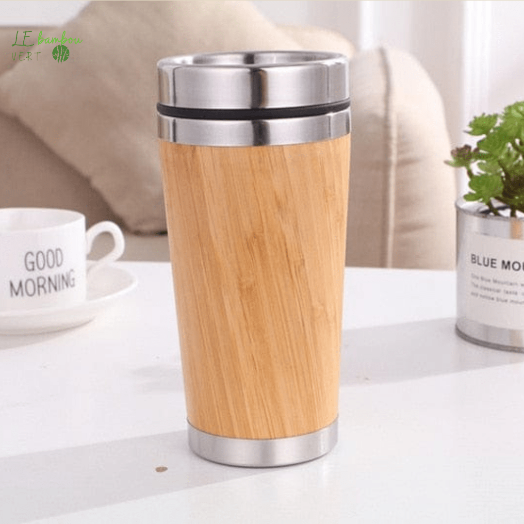 Mug Thermos en Bambou et Acier Inoxydable 1005005084610560-450ml-Stainless Cover Cup le bambou vert