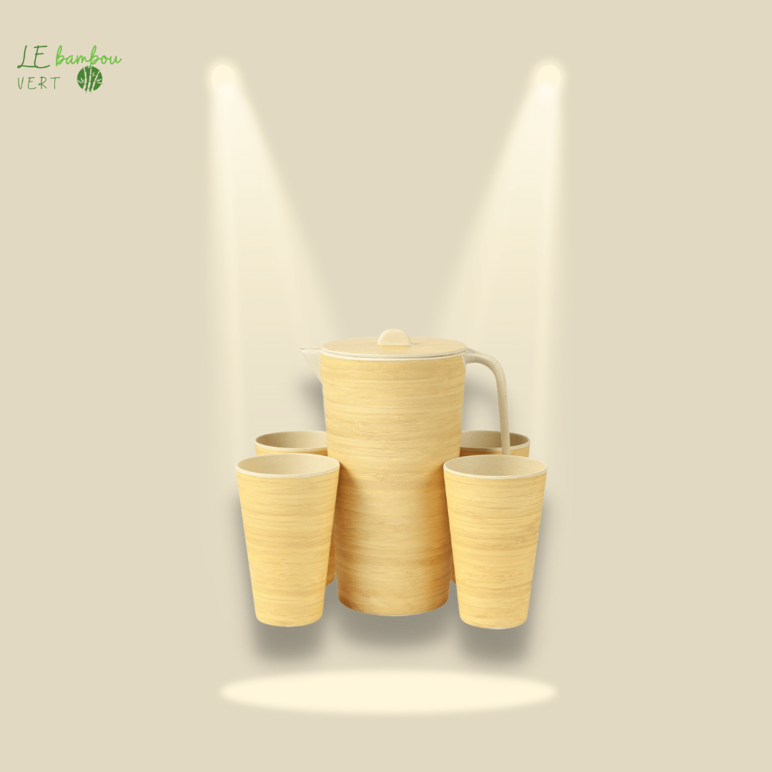 Tasse en céramique personnalisée avec couvercle en bambou - 250ml - FANGIO  - Vertlapub