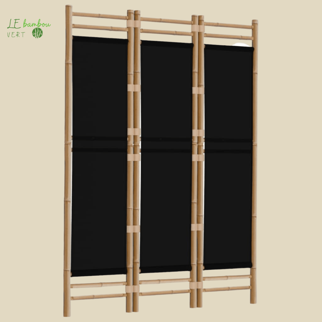 Brise vue Bambou 3 panneaux noir 120 cm 8720845600662 350627 le bambou vert
