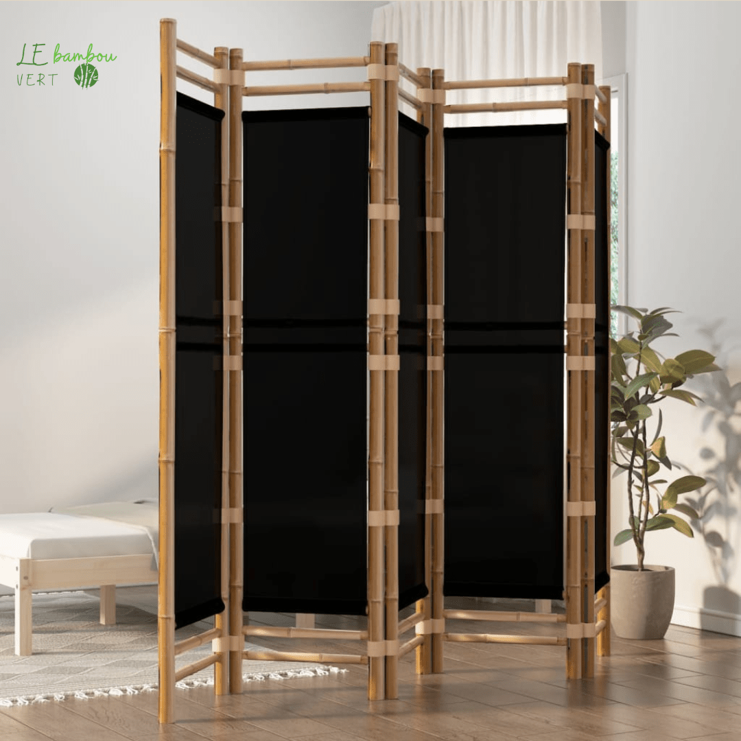 Brise vue Bambou 5 panneaux noir 200 cm 8720845600686 350629 le bambou vert