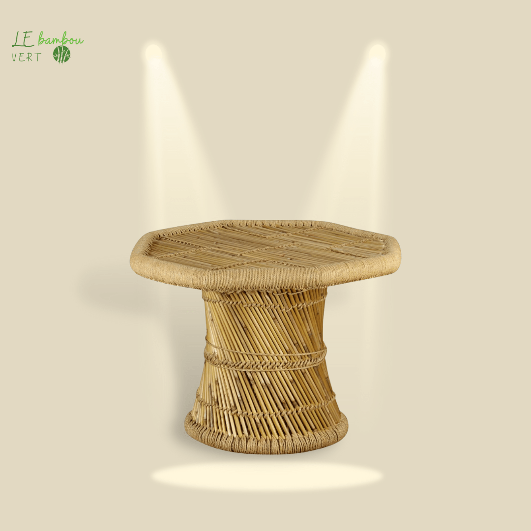 Table basse ronde bambou style Molière 8718475530886 244219 le bambou vert
